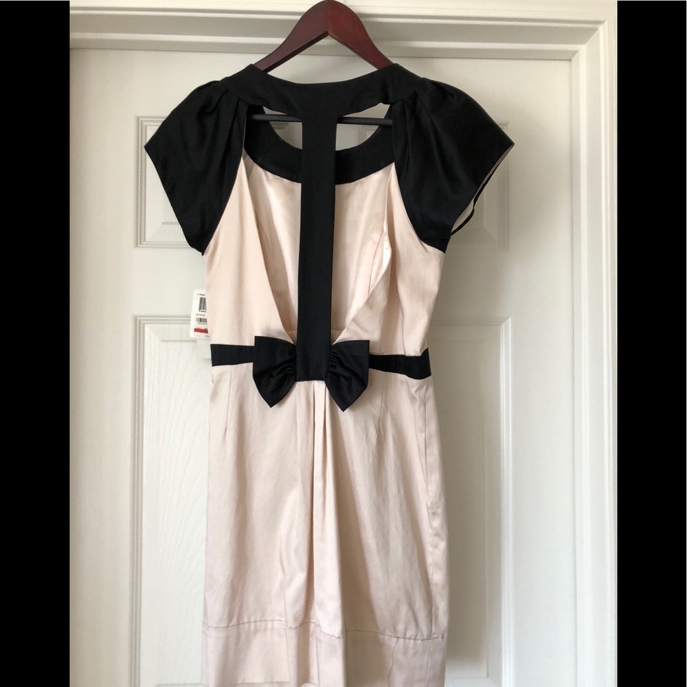 Nude and black Bow dress